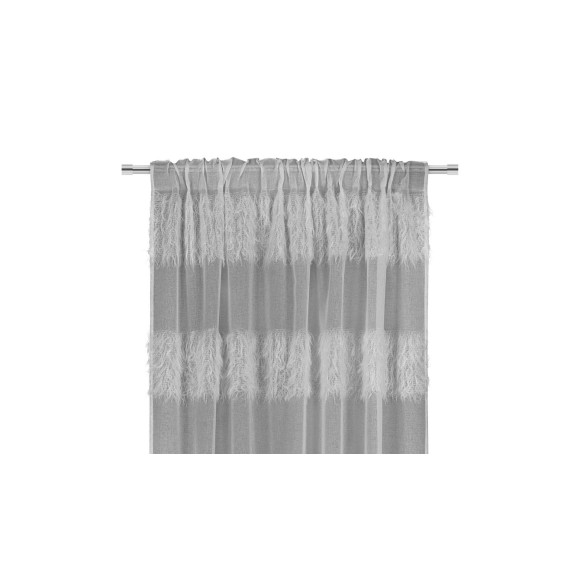 Firana z taśmą WONDERFUL CHIC 140x300 szara